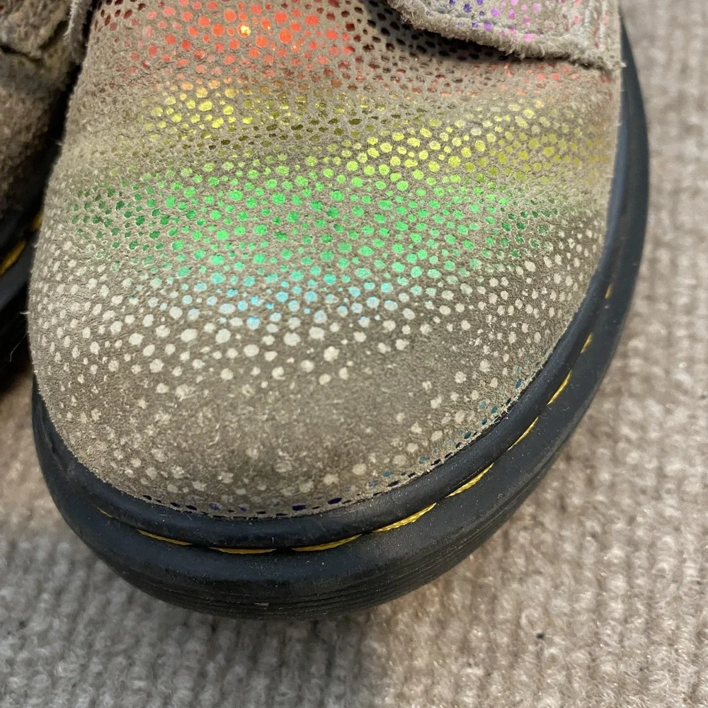 Dr. Martens 1460 Pascal‎ J Boots Kids Size 12 Silver Glitter Rainbow Combat Zip